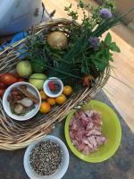 Goodies from my garden in store bought ones too that went into this dish